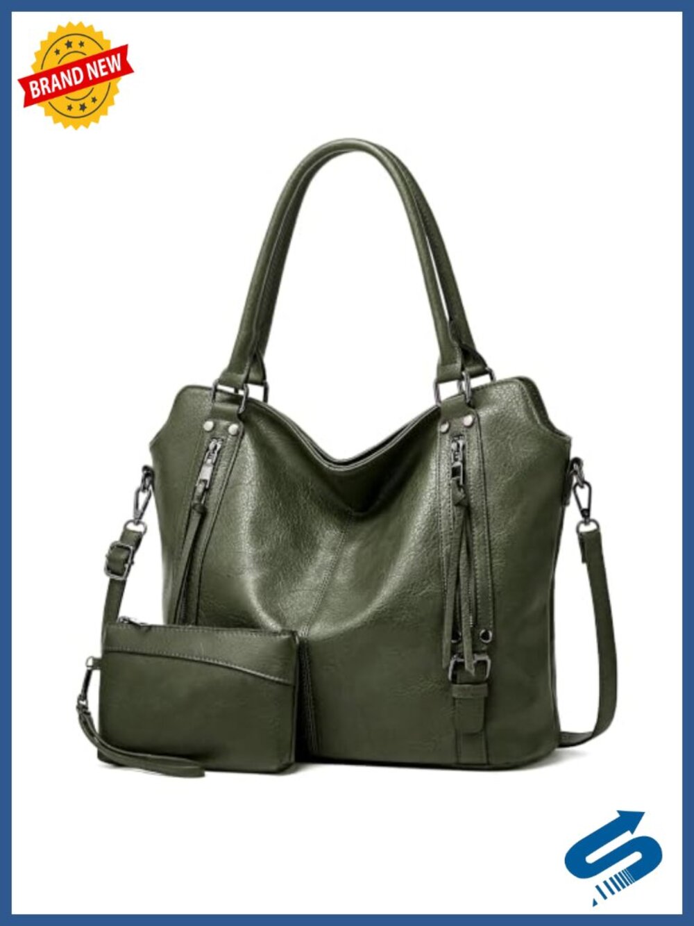 Large Tote Handbag PU Leather Women Hobo Shoulder Purse with Coin Purse